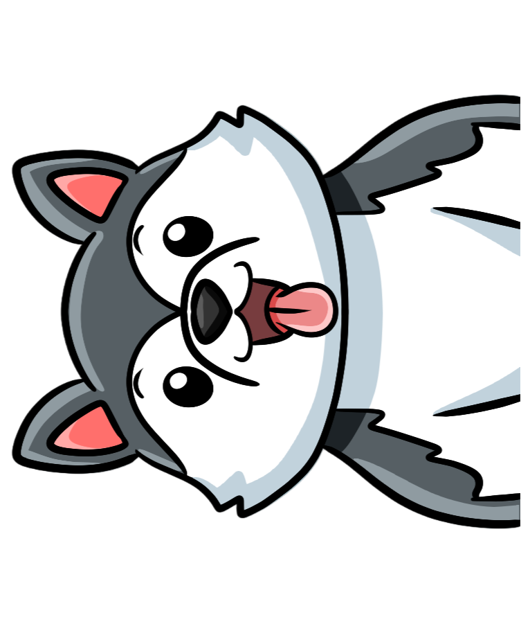 Huskies and Hand Grenades
Cartoon derpy husky