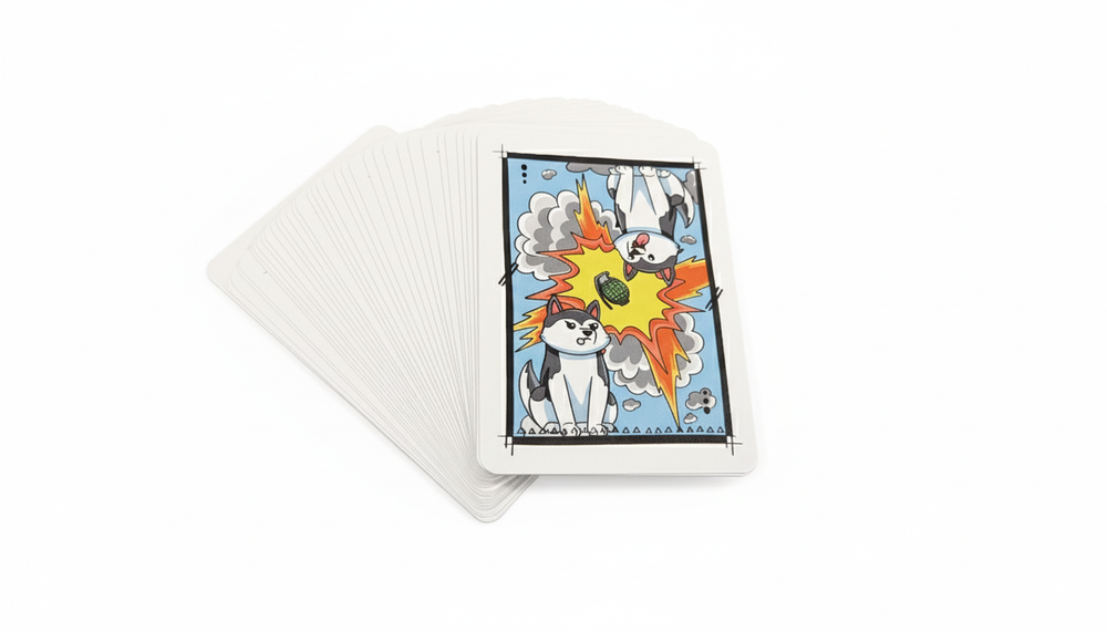 Fun card deck
Huskies and Hand Grenades
Cards fanned out